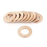 uxcell　パッキン　フラット　銅　クラッシュワッシャー　密封リング　ガスケット 10個入り　10mmx18mmx1.5mm