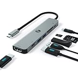 VCOM 7-in-1 ドッキングステーション USB C ハブ デュアルモニター HDMI 2ポート【MAC&WINDOWS MST支持 】変換アダプター 4K@60Hz&4K@30Hz 1080P HDMI 100W急速PD充電 USB3.0ポート*2 SD/TF カードリーダー、MacBook Pro、XPS、Pixelbook に対応した USB C to Dual HDMI アダプタ