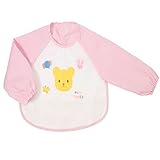 MIKIHOUSE(ミキハウスベビー)くまちゃん*うさちゃんの袖つきエプロン -,ピンク