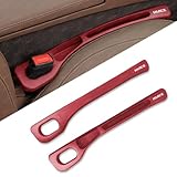 【トヨタ ハイエース 専用】隙間クッション 厚型 HIACE 専用ロゴ 隙間埋め 車用 シートサイド クッション ハイエース ワゴン 200系 WAGON DX GL グランドキャビン 適用 正・裏面取付可 シート コンソール 隙間収納 落下防止 小物入れ 内装パーツ 運転席+助手席 ロゴ左右対称設計 2本入り (レッド, ハイエース 専用)