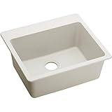 エルケイ住宅用elx2522rt0クォーツLuxe Singleボウルトップマウントシンク、リコッタ、25 " x 22 " x 9 – 1 / 2 "