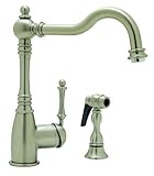 Grace Single-Handle Side Sprayer Kitchen Faucet in Satin Nickel [並行輸入品]