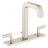 Hansgrohe 39136821 Axor Citterio Widespread蛇口レバーハンドルベースプレート付き、つや消しニッケル