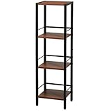 弁天インテリア スリムラック オープンシェルフ 【 3段 /見せる収納に最適 / コンパクト設計 】 ディスプレイラック 【 組立式 】 ブラウン