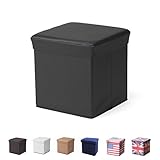 折りたたみ可　収納できて椅子になる　BOXスツールオットマン　幅３８ｃｍ ブラック（黒）