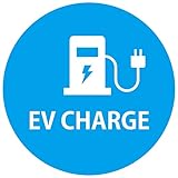 EV Charge 充電ステーションデザイン タイプ 電気自動車 充電 チャージ 充電ポート 充電ステーション ステッカー 直径13cm カーステッカー PHEV 屋外 屋内 防水 かわいい おしゃれ(ライトブルーホワイト)