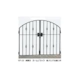 YKK ap　シャローネシリーズ　トラディシオン門扉6B型　07-12　門柱・両開きセット 　アイアンブラウン