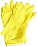 Ansell FL 87-198 Light Duty Latex Glove, Chemical Resistant, 12 Pinked Cuff, 12 Length, Medium, Size