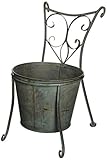 あまの アイアン製 椅子型プランター チェアープランターM moss green YFH-1110