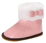 EOZY 可愛い ベビー シューズ スノーブーツ あったか ルームシューズ 裏起毛 赤ちゃん 子供靴 女の子 リボン飾り 靴 幼児靴 防寒 出産祝い 11 ピンク