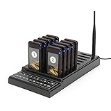 liankeshop ワイヤレスチャイム （受信表示機１台＋送信機ブラウン１０台） ラストラン 喫茶店 フードコート 病院 業務用