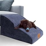 Masthome 犬 階段 犬スロープ階段 ドッグステップ 犬用ステップ 2段 5色 段差解消 ペット用 ステップ 階段 滑り止め 犬用 犬 ステップ 二段踏み台 安全 カバー取り外し可能 ペット用品 小型犬 室内犬 高齢犬 黒 ブラウン 藍 灰色 白