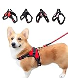 犬 ハーネス かわいい おしゃれ 胴輪 散歩 小型犬 中型犬 大型犬 猫 首輪 ソフト ナイロン製 夜間反射 PetGround (ピンク, L)