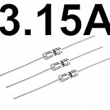 McIgIcM 200pcs FUSE GLASS 250VAC 3.6x10mm 250Vファストブロー鉛ガラスヒューズ小型ヒューズスルーホール (3.15A)