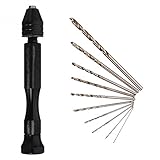 NOPTEG 穴あけツール ピンバイス ハンドドリル 付け替え可能 精密 木工 ドリル付 0.6mm～2.0mm 計10本入り セット