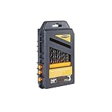 29 Piece Brad Point Wood Drill Bit Set with Durable Case with Index; Size Range: 3/8 In. To 1/2 In. 