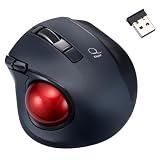 ナカバヤシ 小型無線静音5ボタン レーザー式親指トラックボール／ブラック MUS-TRLF224BK