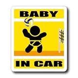 わーるどくらふと BABY IN CAR バレーボールバージョン ステッカー （きいろ）