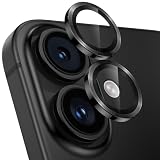 【3枚入り】レンズカバー iPhone16/16 Plus用 カメラ保護 9H強化ガラス アルミ合金 アイフォン16/16plus カメラフィルム 耐衝撃 露出オーバー防止 黒縁取り 超高透過率 いphone16/いphone16プラス カメラカバー プロテクター ブラック