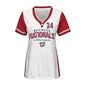 MLB Washington Nationals Women 's Rugged Competitor Pull OverカラーブロックName & Number Player Jersey、XL、ホ