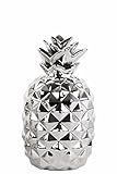 Benzara BM133515 Lustrous Pineapple Figurine, Silver - Small