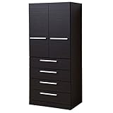 日本製(大川家具) モノトーンロッカーシリーズ 幅80ブレザーたんす引出付 BK um0308 代引不可 ポイント10倍