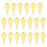 [PATIKIL] 40個 トライ アングル装飾 トライ アングルブレスレット装飾ペンダント 小さなバルクスチールパンク3Dロングスティック 宝石メイキングブレスレットイヤリングネックレス用 ゴー ルドトーン