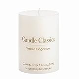 Unscented White Pillar Candle (EA)