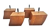 3.5 " HQライトオークSquare Tapered木製家具脚( Couchまたはソファ、4のセット