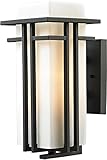 Elk Lighting 45086/1 Croftwell Collection 1 Light Outdoor Sconce, Textured Matte Black [並行輸入品]