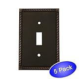 Cosmas 88544-orb Oil Rubbed Bronze Singleトグルスイッチプレートスイッチプレートカバー – 5パック