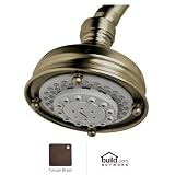 Rohl 1085/8TCB 4-Inch Three Function Diameter Santena Five Jet Shower Rose Showerhead, Tuscan Brass 