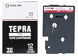 キングジム テープカートリッジ テプラTR 12mm TC12SR 赤文字