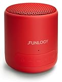 FUNLOGY Portable Mini（スピーカー/ポータブルスピーカー）【VGP2024受賞 / 防水対応/小型/Type-C 充電式/バッテリー 内臓/Bluetooth対応/ワイヤレス / IP67 お風呂 で使える/pc スマホ 接続OK/TWS 対応/日本ブランド/レッド】