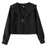 レディース 関西襟 JK スクール シャツ 長袖/半袖 無地 綿 制服 シャツ トップス