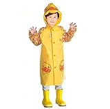 子供用 動物さんのレインコート 男の子レインコート 雨具 新学期用 子どもレインコート 反射テープ付き (m, アヒル)