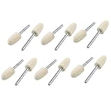 uxcell 軸付砥石 フェルトボッブ　円錐　シルバートーン　メタル製　10mm直径