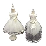 Candykids 子供 ドレス　ホワイト　ガールズ ワンピース キッズドレス フラワードレス ノースリーブドレス　刺繍 結婚式 発表会 演奏会など　女の子ドレス・キッズ ドレス　花嫁介添人ドレス　ピ