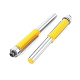 uxcell　フラッシュトリムビット　ルータービット 　シルバートーン　メタル製　6mmシャンク　9.5mmブレード　二個入り