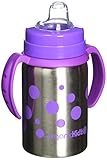 organicKidz Baby Grows Up Stainless Steel Bottle Set, Lavender Dots, 9 Ounce by organicKidz [並行輸入品]