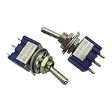 Goliton®　5X　　ブルー　3pins SPDTブルーミニトグルスイッチ　125v 6A　車オンオフボート＆車両ロッカー用