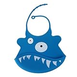 Fullkang Cartoon Baby Skin Aprons Eat Solid Convenient Silicone Waterproofing Aprons Bib (Blue) by F