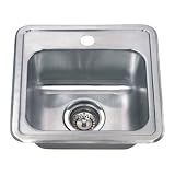 Wells Sinkware CMT1515-6 18-Gauge Single Bowl Top-Mount Kitchen Sink, Stainless Steel [並行輸入品]