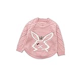 Pojour ベビー服 子供服 女の子ニットセーター 冬 防寒 かわいいウサギトップス おしゃれ 暖かい 厚手 綿 ベビールームウェア 普段着 カジュアル 旅行 記念日 プレゼント 丸首 黄色