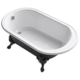 KOHLER K-710-P5-0 Iron Works Historic freestanding oval bath with reversible drain, Iron Black exter