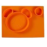 Kukeベビー食器ランチプレートランチ皿子供用　シリコンミニマット　キッズ食事マットパンダ形　ベビー テーブルマット　離乳食　丸洗い 滑り止め