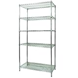 メタル スチール ラック 幅90cm × 奥行45cm × 高さ180cm × 5段 スチールラック スチールシェルフ 収納ラック 収納棚 メタルシェルフ メタル パイプラック ラック シェルフ 洋服収納 衣類収納 キッチン 収納 耐荷重2