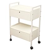 木製 引出し付き ワゴン Secret 4段 ホワイト [ ウッドワゴン エステワゴン ネイルワゴン 美容室ワゴン キッチンワゴン マルチワゴン サイドワゴン キャスターワゴン キャスター付き インテリア 収納 ウッド 業務用 サロン ワゴ