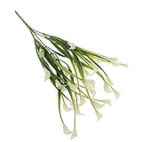 B Baosity 人工カラユリ　フラワー　ブーケ　ウェディング　ホーム　花　装飾　全5色選べる　　 - 白