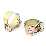 uxcell ホースクランプ クリップ　調整　ブラス製　メタル　ボルト　2個入